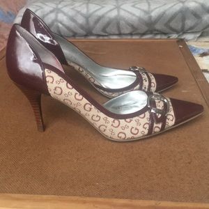 Guess Logo Burgundy Heels